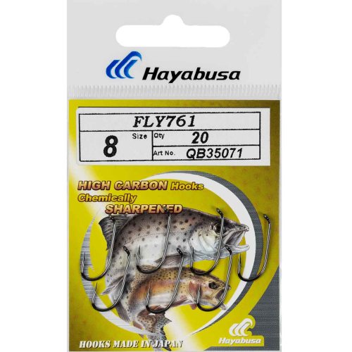 20шт) (Крючки Hayabusa Fly 761 #8 черный никель (20шт)