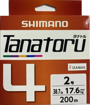 Плетеный шнур Shimano Tanatoru 4, 200м -№2 38,7lb(17,6кг) 0,235мм  -8579