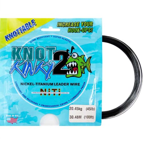 Титановый поводковый материал Knot Kinky-2 -20,45кг(45lb) 30,48м(100ft) -6388