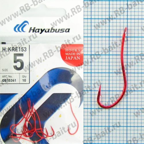 Крючки Hayabusa для сабиков H.KRE 153 №5 (№9 Japan) - Red, (10 шт.)