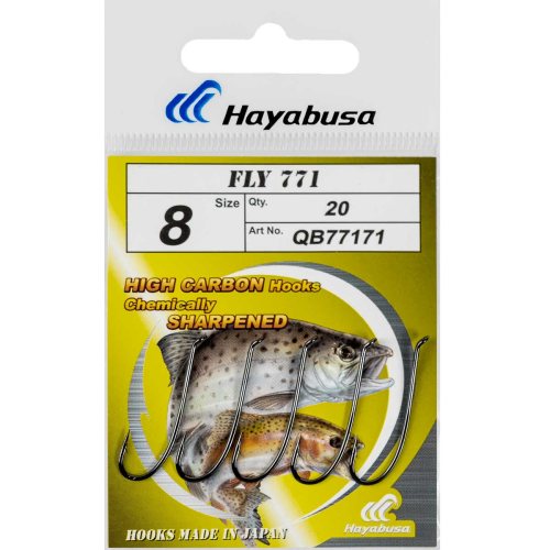 20шт) (Крючки Hayabusa Fly 771 #8 черный никель(20)